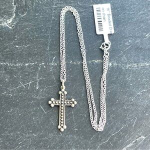 Sterling Silver 925 Cross Pendant Necklace 16” long